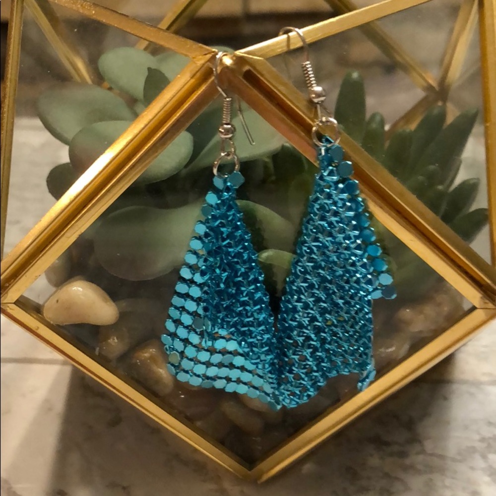 ☂️Sequin mesh retro earrings BLUE☂️